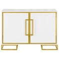 thumbnail image 3 of Elsa 2-door Wood Storage Accent Cabinet White and Gold, 3 of 14