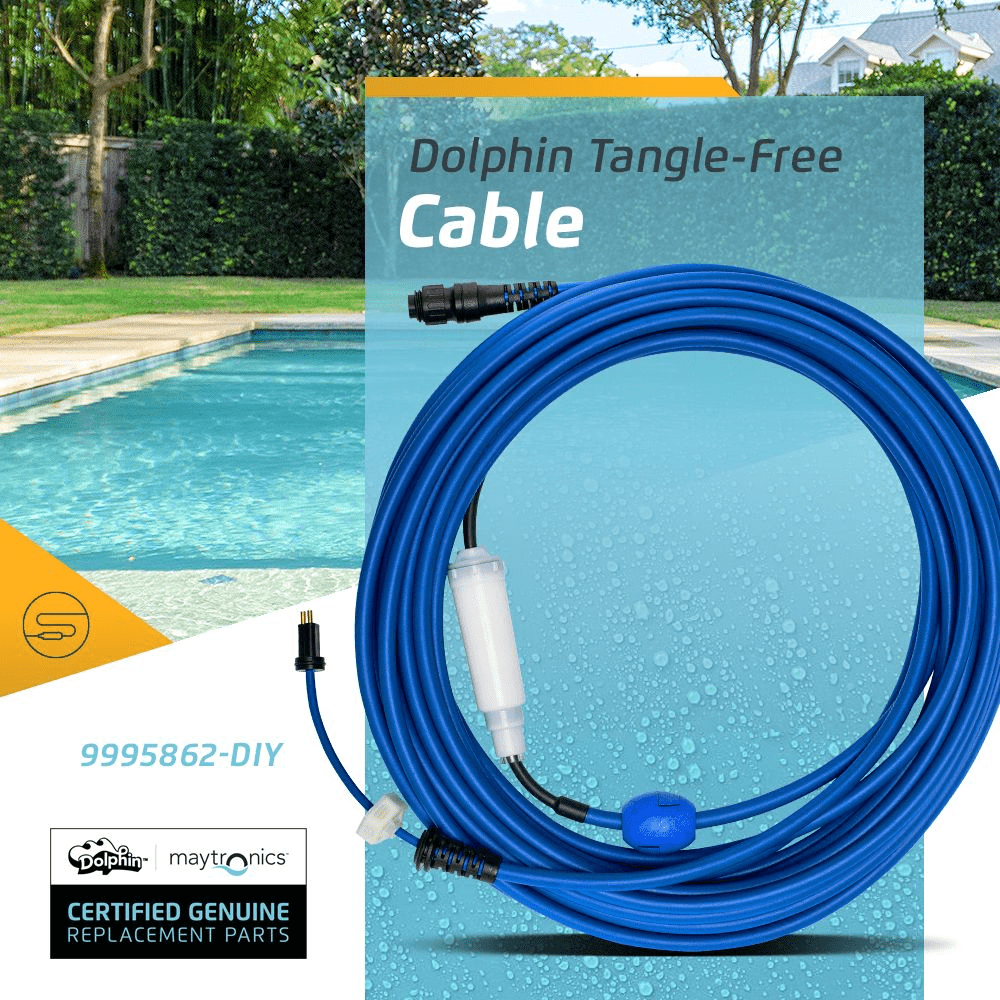 Dolphin Genuine Replacement Part  Durable 60 FT Blue Cable with Swivel for Tangle-Free Operation  Part Number 9995862-DIY