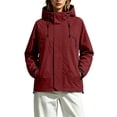 thumbnail image 2 of Waterproof Windbreaker Jacket Women Plus Size Hooded Long Sleeve Solid Color Windproof Casual Adjustable Hem Raincoat Outdoor Mountaineering Parka Jacket, 2 of 8