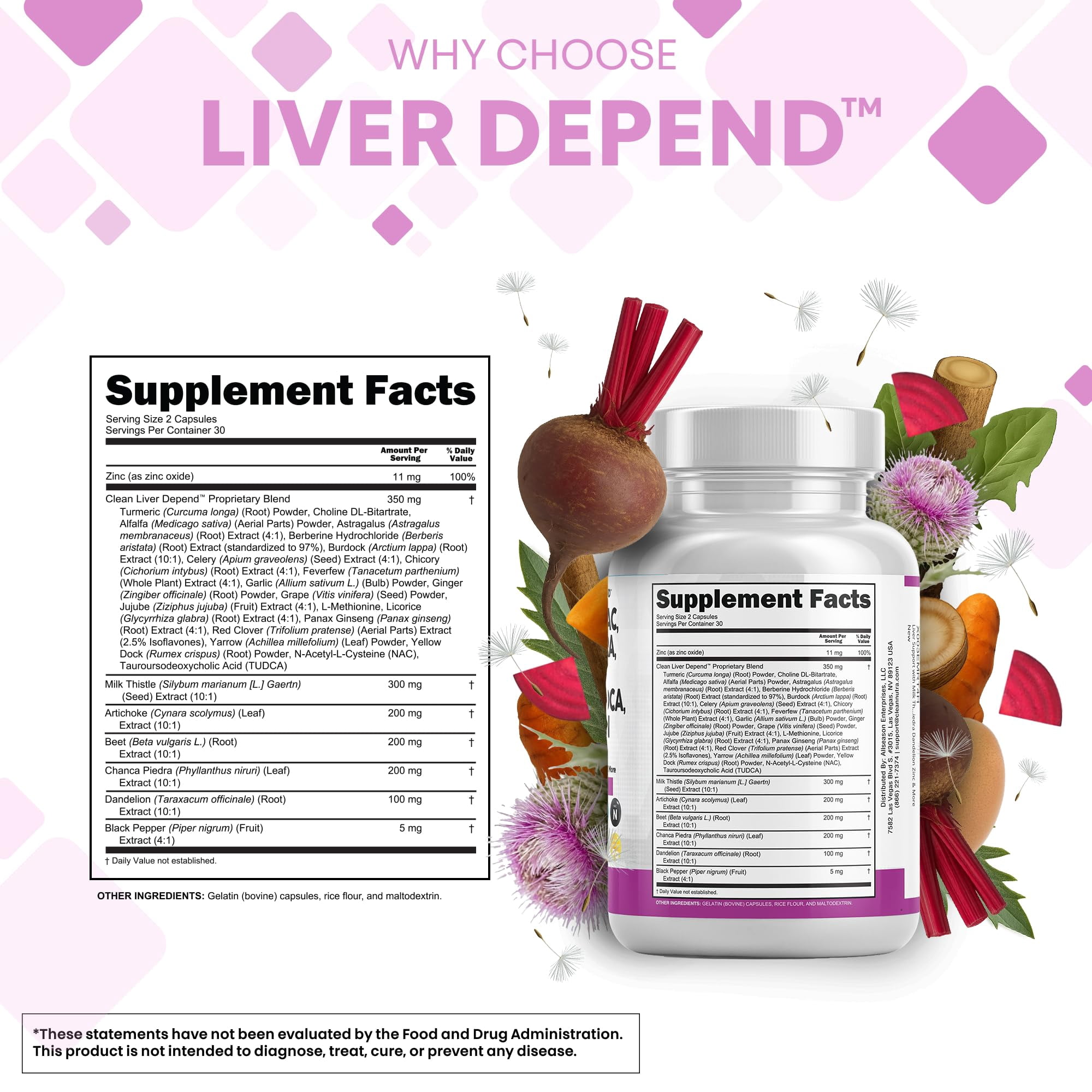 Clean Nutraceuticals Milk Thistle NAC Chanca Piedra Beet Root Artichoke Astragalus Dandelion Root - Liver Cleanse Detox & Repair Supplement Plus TUDCA Choline & Ginger - 1Pack