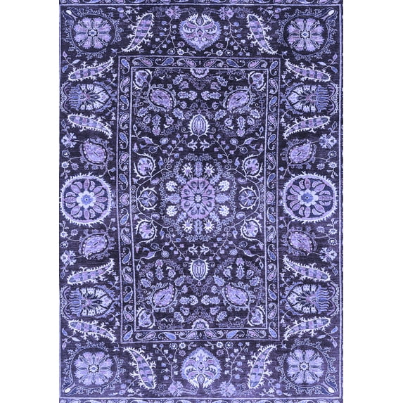 Ahgly Company Indoor Rectangle Oriental Blue Traditional Area Rugs, 2' x 4'