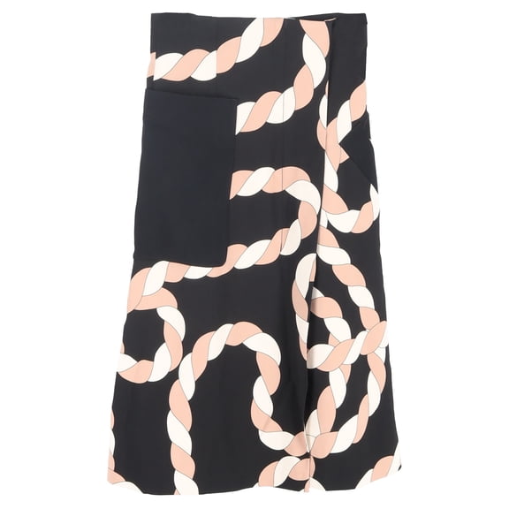 Pre-Owned Sportmax Rope-Print Midi Wrap-Effect Skirt in Multicolor Viscose