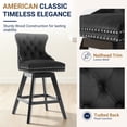 thumbnail image 4 of Swivel Counter Height Bar Stools Set of 2, LEGAHOME Farmhouse Velvet Bar Stools with Back for 34–38" Kitchen Island, Armless Wooden Bar Chairs for Home Bar, Black (Set of 2), 4 of 9