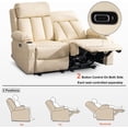 thumbnail image 3 of MCombo Electric Power Loveseat Recliner w/ Massage for Living Room Cream White Faux Leather 6075, 3 of 5