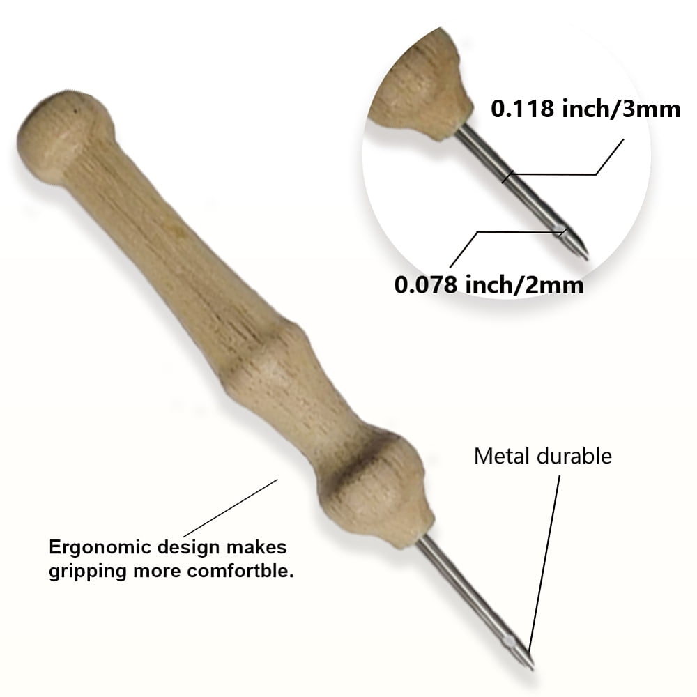 Polyester Cotton Punch Needle 4Folded Yarns Embroidery Kits Included Threader Cotton Thread Punch Needle Thread Clips 3.5MM Wooden Needle Human Useful