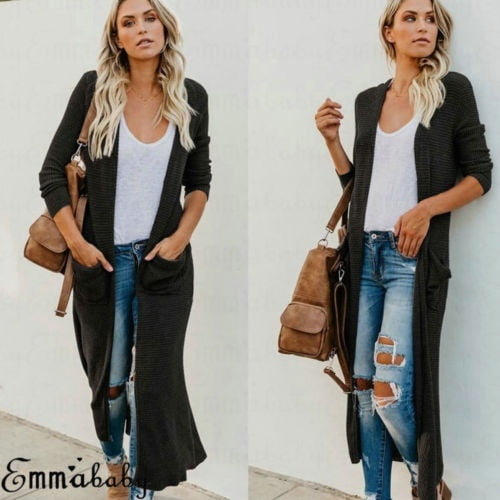 Pull Tricoté pour Femmes, Cardigan à Manches Longues Décontracté, Veste en Tricot