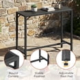 thumbnail image 5 of Pirecart Outdoor Counter Height Table, 47" Bar Table W/ Adjustable Foot & HDPE Top, All Weather for Poolside, Patio,Balcony, Black, 5 of 10