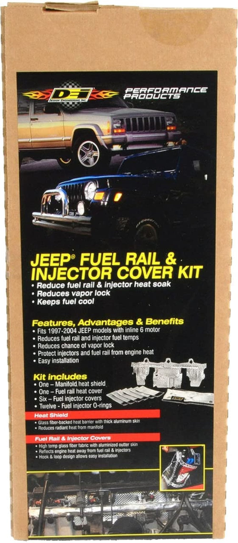 DEI JEEP FUEL RAIL & INJECTOR COVER KIT 1997-2004 JEEP 4.0L HEAT SHIELD 010378