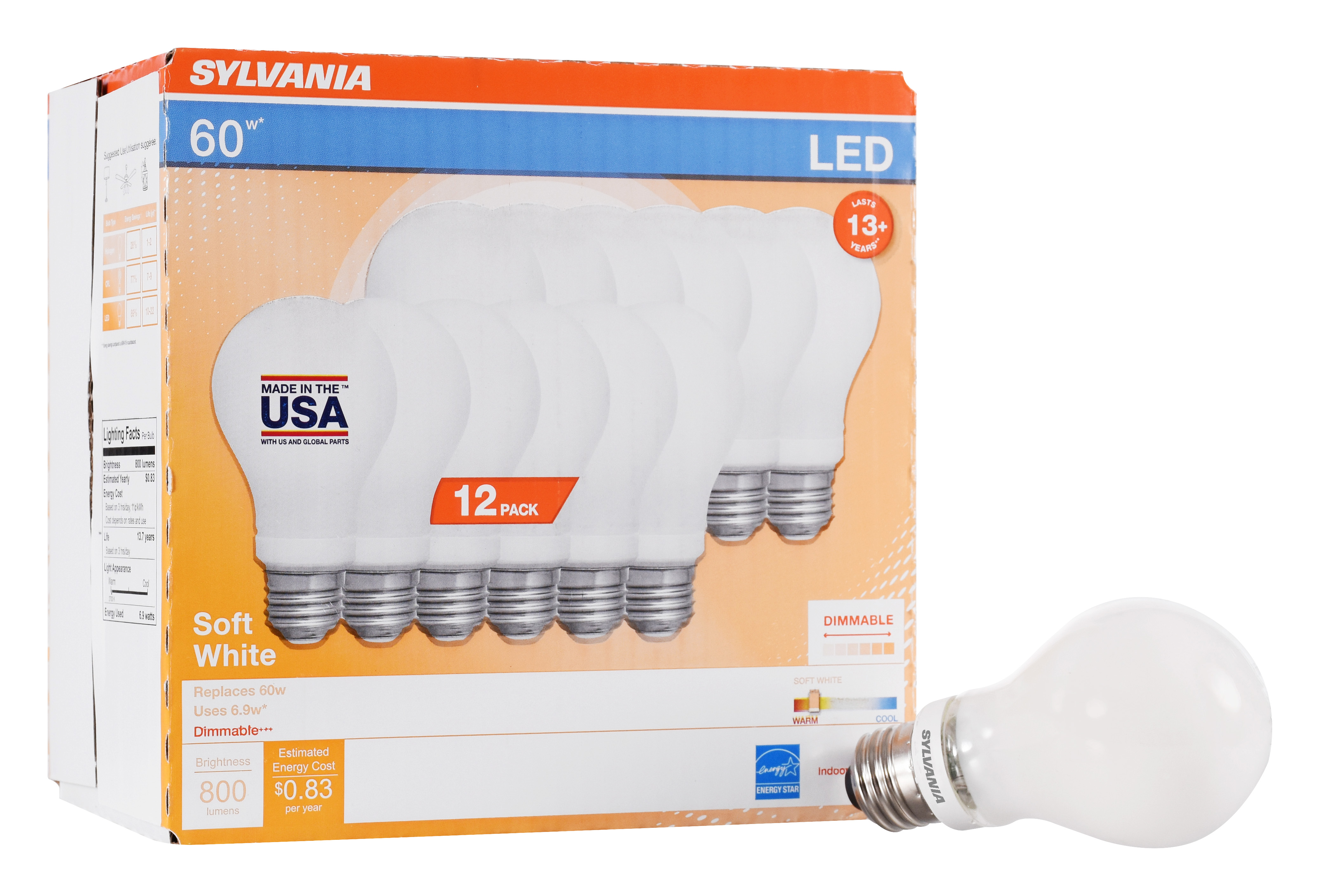 Sylvania 60w Led Soft White 12 Pack