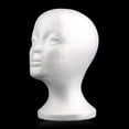 thumbnail image 5 of Grandest Birch Female Head Model,Foam Mannequin Head Hats Glasses Wigs Display Stand for Home Salon Store-White, 5 of 8