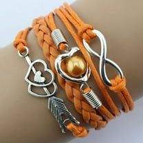 Latrodar Stocking Stuffers for Women Heart Pearl Safety Guaranteed Leather Bracelet OR Orange 0.04x0.04 Inch Cosmetics