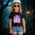 thumbnail image 2 of CAUYDY Halloween Shirt for Kids Girls Funny Boo Pumpkin Ghost T-Shirt Retro Flower Spooky Season Short Sleeve Tee Tops(A01-Black,10-11 Y), 2 of 5