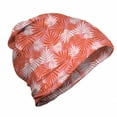 thumbnail image 1 of Exotic Unisex Beanie, Vibrant Tropical Palm Leaves, Hiking Outdoors, Pastel Pink Vermilion, by Ambesonne, 1 of 1