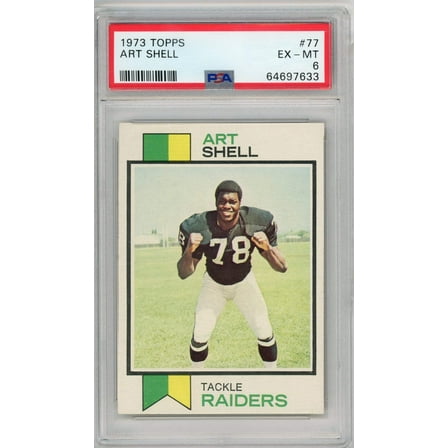 Graded 1973 Topps Art Shell #77 Rookie RC Football Card PSA 6 EX-MT
