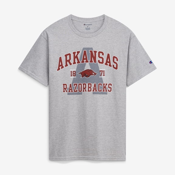 Men's Champion Heather Gray Arkansas Razorbacks Varsity T-Shirt