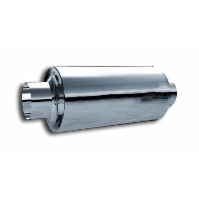 2.5" In/Out x 14" OAL Aero Exhaust Resonator, 4" Round Body