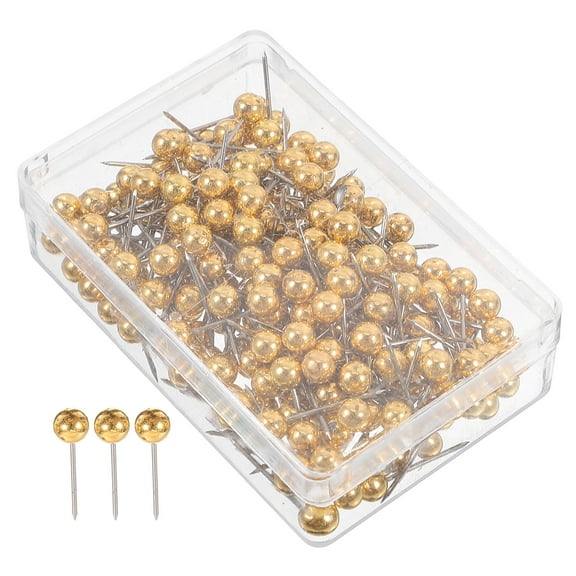 Tineasur Golden Round Ball Head Push Pins Metal 200 Pcs For Securing Decorative Items