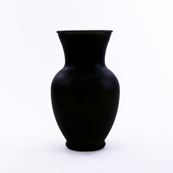 WGV Matte Black Ginger Jar, Machine Pressed - 6.5" Wide x 11" Height, Good quality, Heavy Weighted Base - 1 Pc