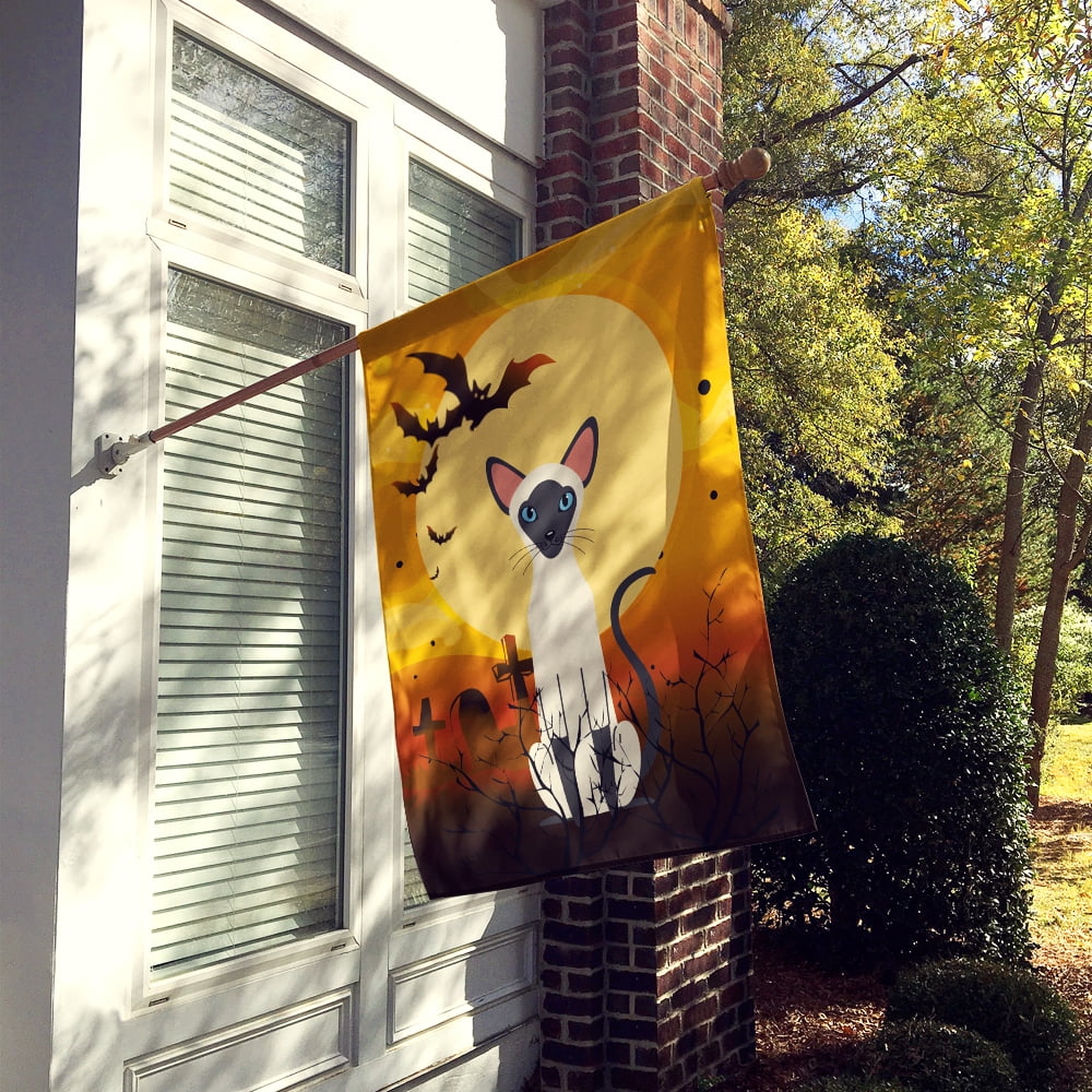 Halloween Siamese Cat Flag Canvas House Size