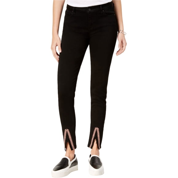 Celebrity Pink Womens Embroidered Skinny Fit Jeans, Black, Juniors, 3