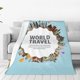 thumbnail image 1 of Fotbe World Travel Manta de Franela Acolchonada con Estampado, Súper Suave y Esponjosa, Extra Grande para Sofá, Cama, Uso Todo el Año-40"x30", 1 of 7