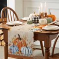 thumbnail image 4 of Fall Table Runner Thanksgiving Harvest Pumpkin Table Runners Autumn Maple Leaf Wheat Ears Sunflower Cotton Linen Dresser Scarf Kitchen Dining Table Decor for Fall Holiday Party Decor 13x72 Inch, 4 of 9