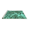 thumbnail image 2 of Ahgly Company Machine Washable Indoor Square Abstract Turquoise Blue Modern Area Rugs, 8' Square, 2 of 4