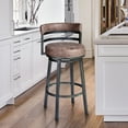 thumbnail image 6 of Titana 26" Seat Height Swivel Bandero Tobacco Faux Leather and Mineral Metal Bar Stool for Kitchen Island Counter, 6 of 7