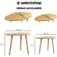 thumbnail image 2 of Set de 2 Mesas Minimalistas Ovaladas Mesa Auxiliar Lateral Mesita Moderna Minimalista para Sala De Estar Dormitorio Balcón Mesa de Centro Mesita De Noche Grande (café), 2 of 5