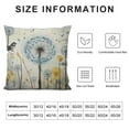 thumbnail image 5 of COMIO  Blue Dandelion Pillow Cover for Living Room Decor Rustic Farm Plants Botanical Square Soft Throw Pillow Dragonfly Watercolor Flowers Decorative Cushion Cover,White, 5 of 5