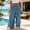 Blue wide leg lounge pants with pockets a1, variant on Cagogo Women's Wide Leg Drawstring Flowy Lounge Pants with Pockets Casual Beach Vacation Long Pants Loose Elastic Waisted Summer Travel Trousers, Army Green M