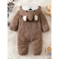 thumbnail image 5 of Cute Romper with Hood, Baby Boys Girls Cartoon Bear Hooded Jumpsuit Long Sleeve Button-Down One-Piece Outfit, 5 of 9