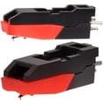 thumbnail image 1 of 2 Pcs Stylet de Tourne-Disque Noir Rouge pour les Passionnés d'Audio Écoute de Musique, 1 of 9
