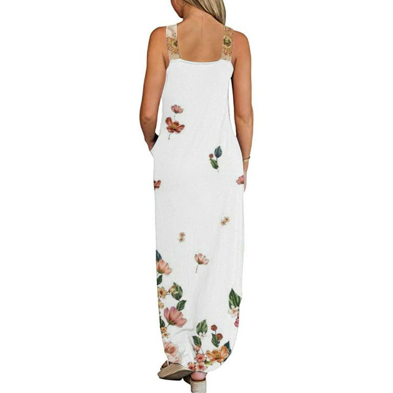 Cyber and Monday Deals 2023 Maxi Dress for Women, Women's Casual Loose  Sleeveless Beach Dress Vacation Dresses Slit Side Summer Maxi Sun Dresses  #2 