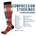 thumbnail image 2 of FORMRS Womens Knee High Socks Casual Long Thick Travel Daily Wear, 1 Pair, Vibrant Red Tartan Pattern, 2 of 6