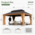thumbnail image 4 of Aoxun 12x16FT Outdoor Hardtop Gazebo, Galvanized Steel Double Roof Gazebo with Curtains & Net for Patios, Deck, Backyard, Brown, 4 of 9