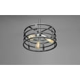 thumbnail image 3 of Progress Lighting Remix 3-Light Pendant, Steel, Graphite, Open Cage Design, Brushed Nickel Accents, Canopy Included, 3 of 6