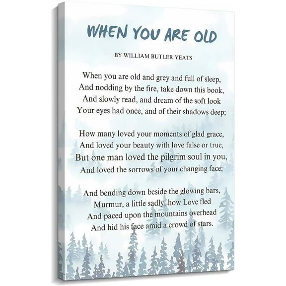 When You are Old Poem Wall Art Poetry Poster Deco for Living Room Artwork Canvas Oil Decoration Modern poster