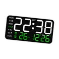 thumbnail image 4 of Reloj despertador digital LED Reloj de escritorio digital Ligero Regulador de intensidad Dos configuraciones de alarma Negro con luz verde., 4 of 9
