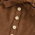 thumbnail image 5 of Toddler Girls Corduroy Skirt High Waist Button Front Belted Short Dress Elastic Waist Ruffle Skirt, 5 of 7