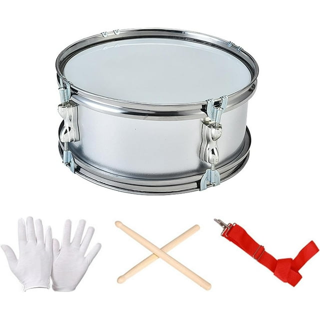 HUGFEGWE 11inch Snare Drum, Music Drums with Adjustable Strap, Percussion Instrument Musical Instruments, grey U2536-28364