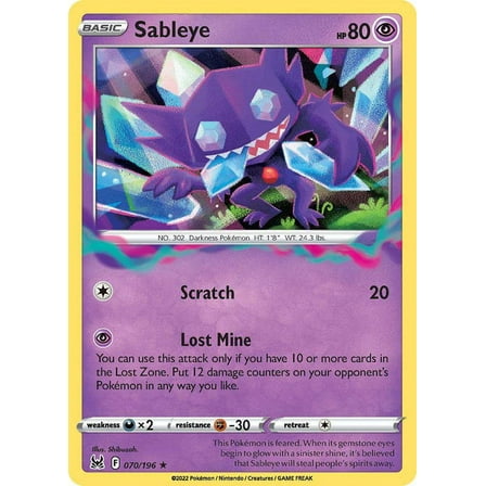 Pokemon Lost Origin Holo Rare Sableye #70