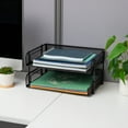 thumbnail image 6 of Mind Reader 2-Pack Stackable Metal Mesh File Holder Trays, Document Holder, Desktop File Organizer, Black, 6 of 9