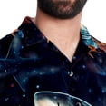 thumbnail image 5 of Starry Shark Men's Short Sleeve Beach Shirts, Casual Printed Poplin Button Down, Unisex Summer Hawaiian Shirt, 5 of 6