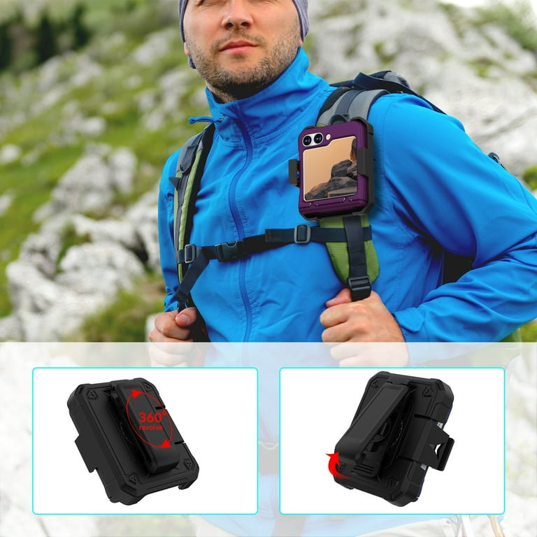 Dteck for Samsung Galaxy Z Flip Case with Stand Belt-Clip