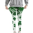 thumbnail image 5 of LEKWK Girls Leggings Shamrock Clover Print Tights High Waist Stretchy Yoga Pants Soft Breathable St Patrick Day Holiday Party Festival Outfits, 5 of 7