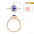 thumbnail image 5 of ANGARA Natural Vintage Style Tanzanite & Diamond Scalloped Halo Ring in 14K Rose Gold for Women (Size-7x5mm) | December Birthstone, Anniversary, Jewelry Gift for Women | Natural Tanzanite Ring, 5 of 10