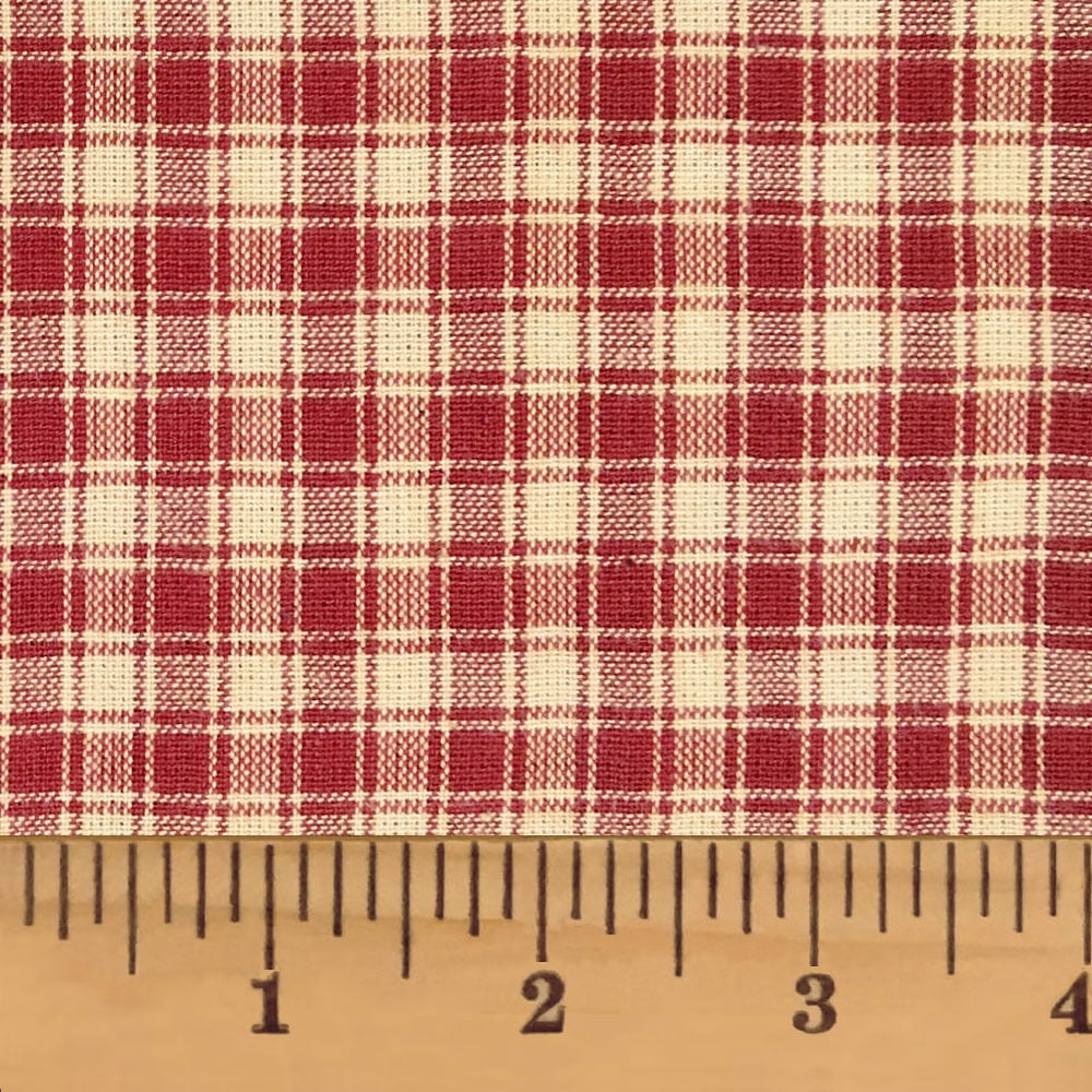 Autumn Red 4 Plaid Homespun Cotton Fabric - Sold by the Yard - JCS