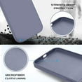 thumbnail image 4 of iPhone 12 Case iPhone 12 Pro Case Silicone Soft Gel Rubber Microfiber Lining Cushion Protective Cover Women Men- Lavender Grey, 4 of 16
