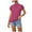 Hot Pink2, variant on fatyb Womens Tops Mock Neck Ruffle Short Sleeve Tee Shirts Loose Casual Summer Tunic Blouses for Women